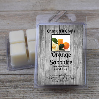 Orange Sapphire Soy Wax Melts - Get A Whiff @ Cherry Pit Crafts