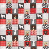 Cherry Pit Heating Pad - Patch Pups on Red & Grey - Cherry Pit Crafts