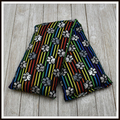 Cherry Pit Heating Pad - Paw Print Stripe - Get A Whiff @ Cherry Pit Crafts