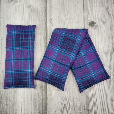 Cherry Pit Heating Pad - Purple and Aqua Plaid - Cherry Pit Crafts