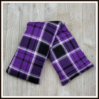 Cherry Pit Heating Pad - Purple and Black Plaid - Cherry Pit Crafts