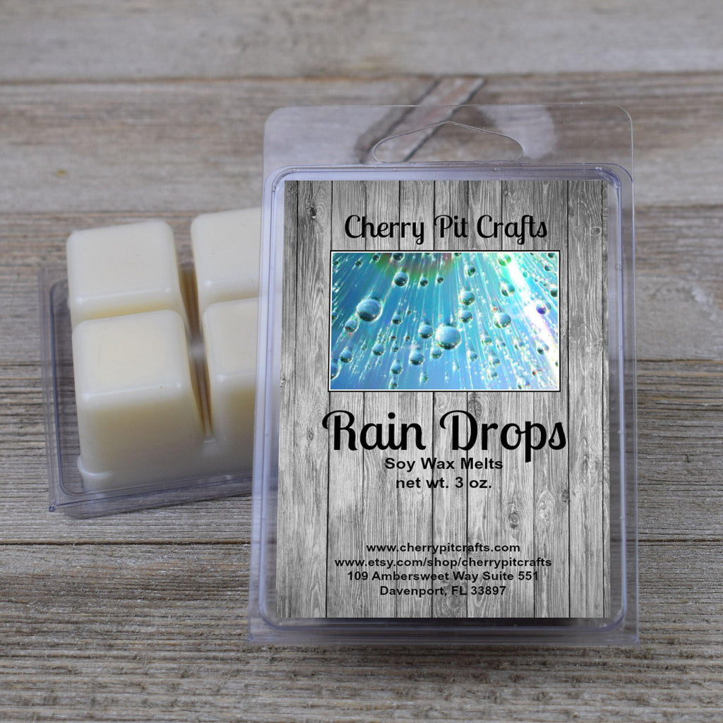 Rain Drops Soy Wax Melts - Get A Whiff @ Cherry Pit Crafts