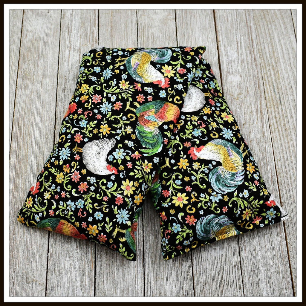 Cherry Pit Heating Pad - Roaming Floral Roosters - Get A Whiff @ Cherry Pit Crafts