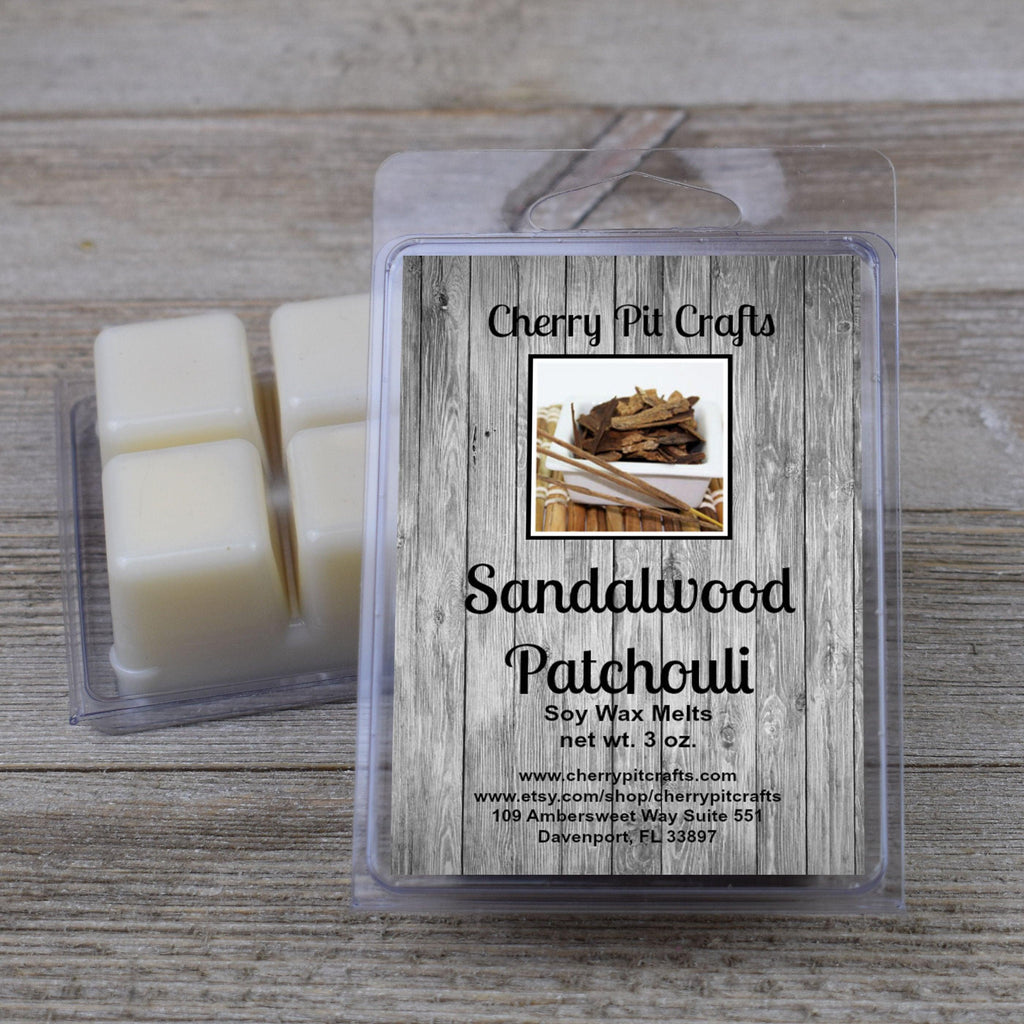 Sandalwood Patchouli Soy Wax Melts - Get A Whiff @ Cherry Pit Crafts