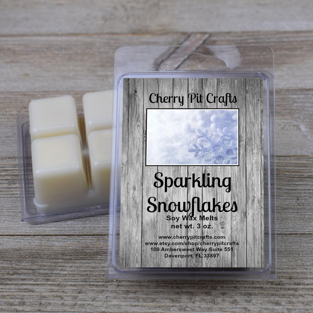 Sparkling Snowflakes Soy Wax Melts - Get A Whiff @ Cherry Pit Crafts