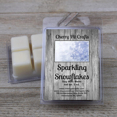 Sparkling Snowflakes Soy Wax Melts - Get A Whiff @ Cherry Pit Crafts