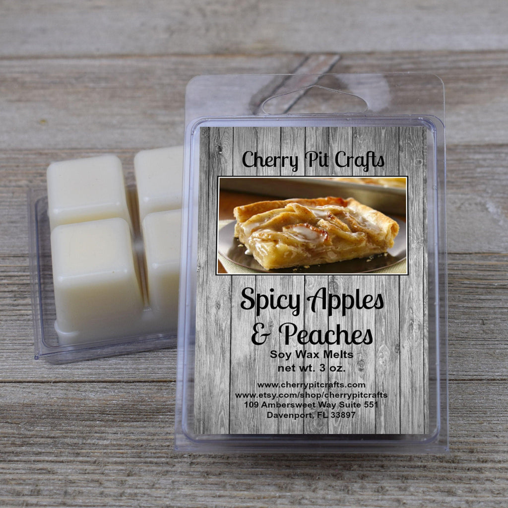 Spicy Apples & Peaches Soy Wax Melts - Get A Whiff @ Cherry Pit Crafts