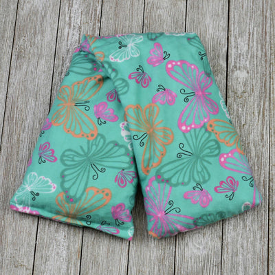 Cherry Pit Heating Pad - Stenciled Butterflies Green - Cherry Pit Crafts