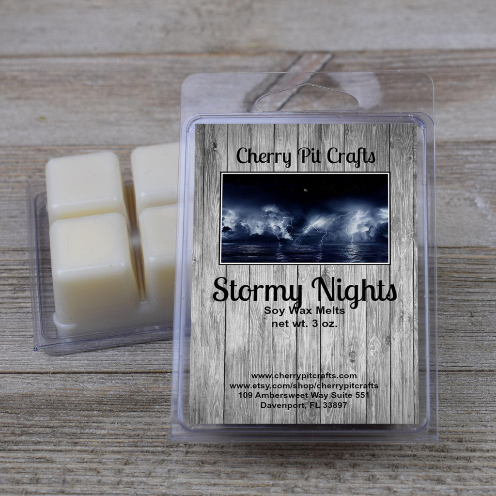 Stormy Nights Soy Wax Melts - Get A Whiff @ Cherry Pit Crafts