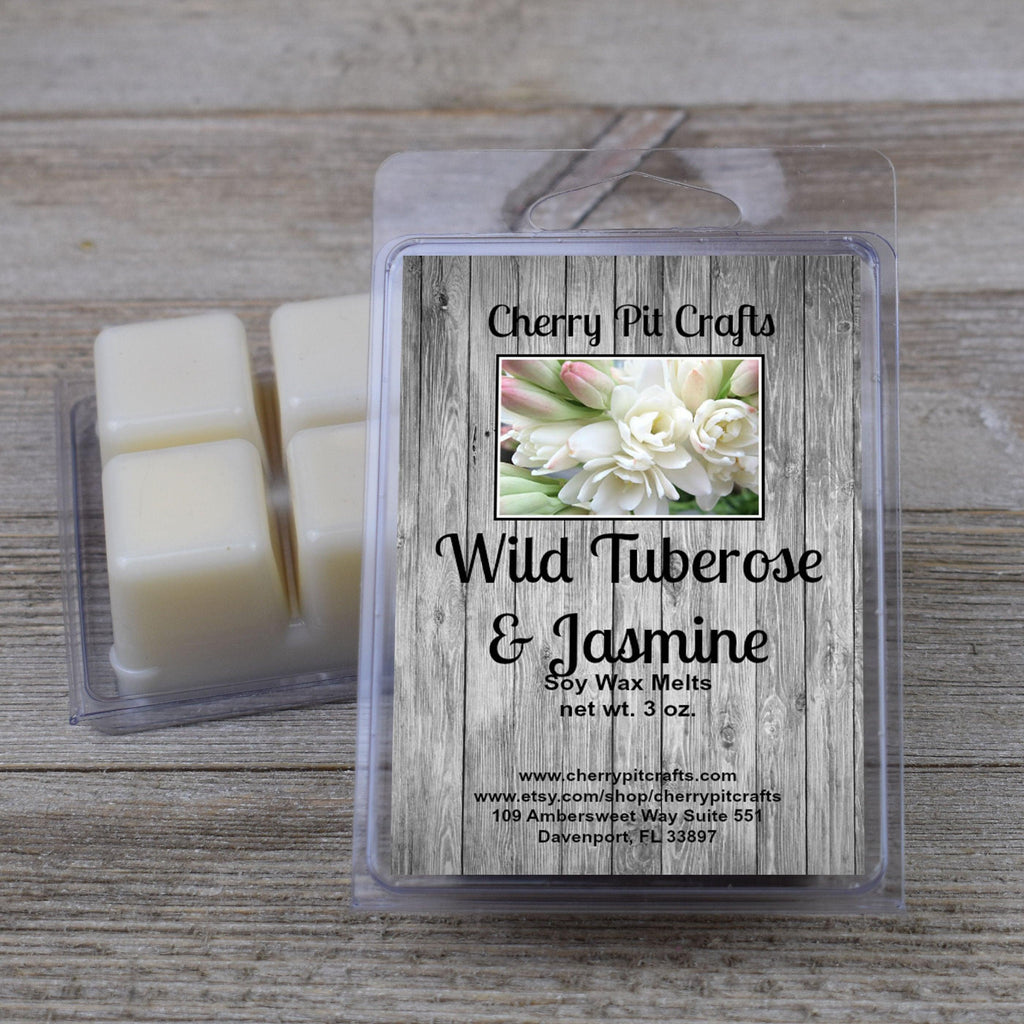 Wild Tuberose & Jasmine Soy Wax Melts - Get A Whiff @ Cherry Pit Crafts
